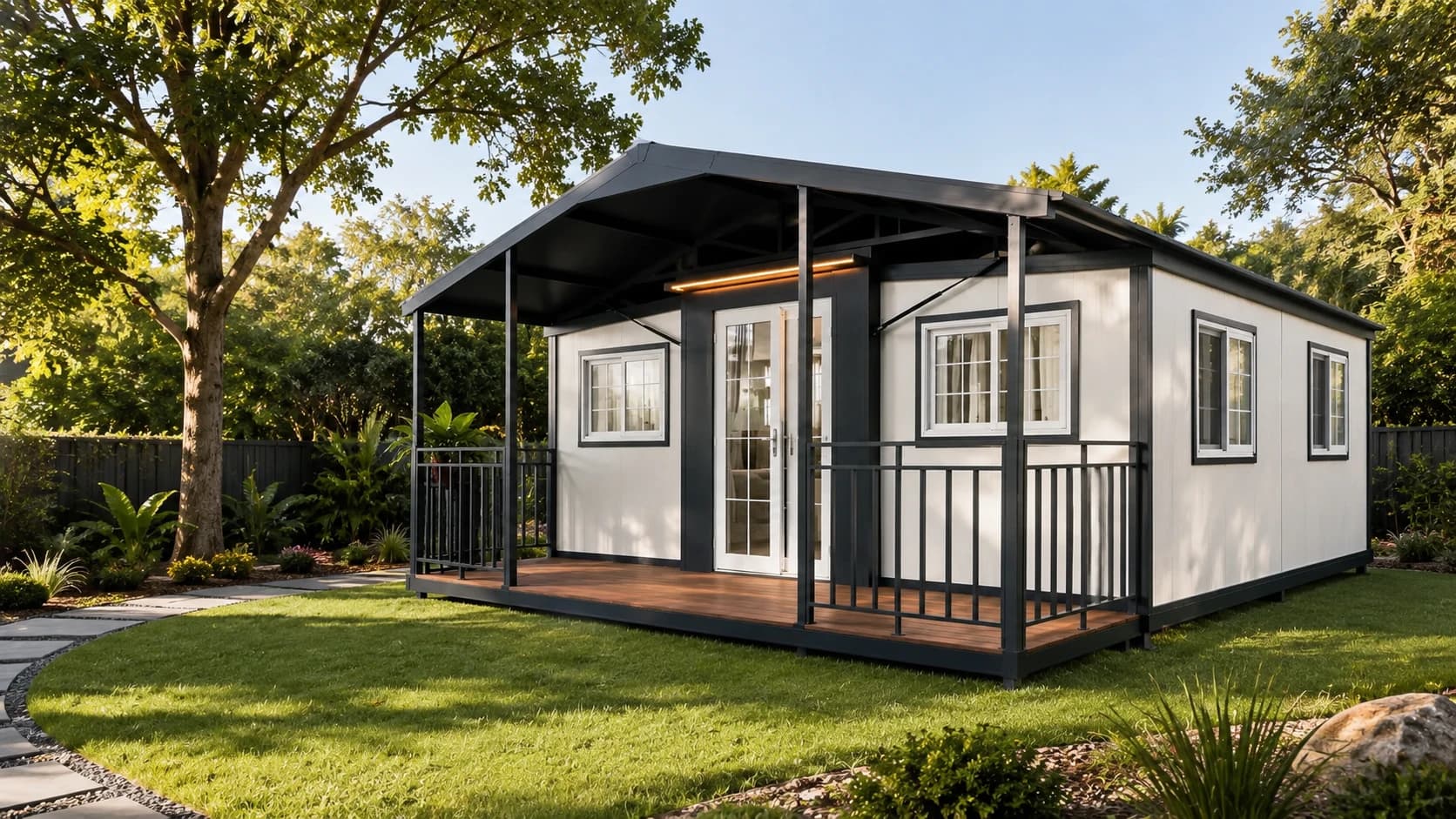 6M Container Home - 2 Bedroom with Terrace exterior by ModuHaus