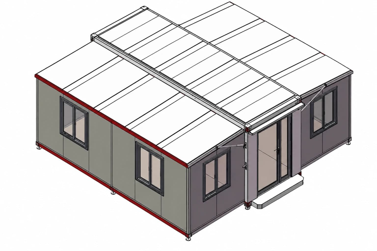 6M Container Home - Empty floor plan