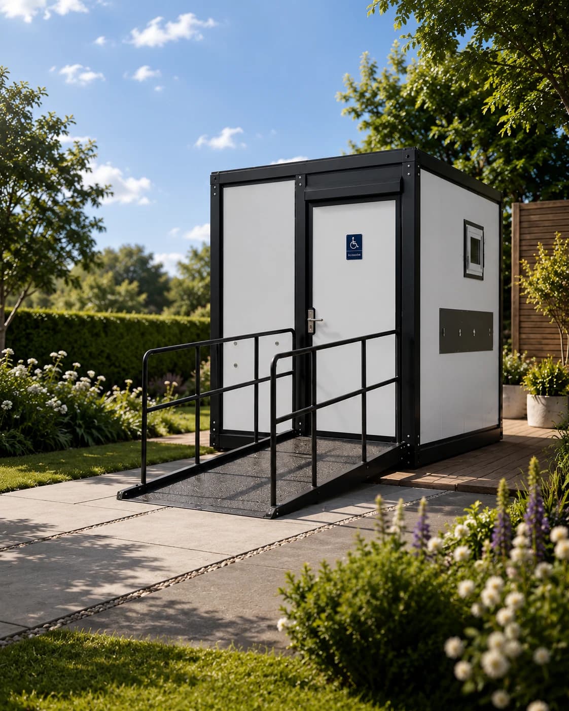 An Accessible Portable Toilet, ready to position on site