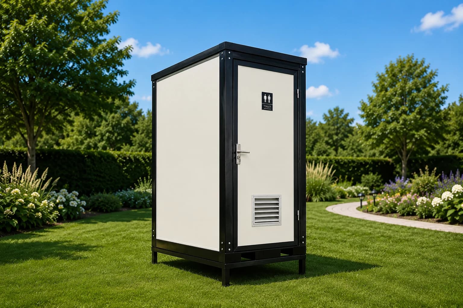 Single Toilet Block door and ventilation louvres