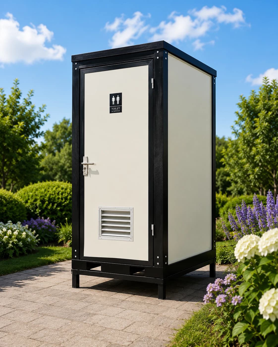 A Single Toilet Block, ready to position on site