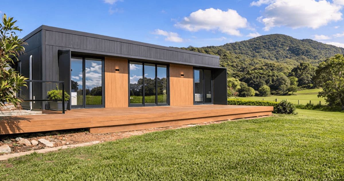 The Haven set lightly into its landscape at golden hour