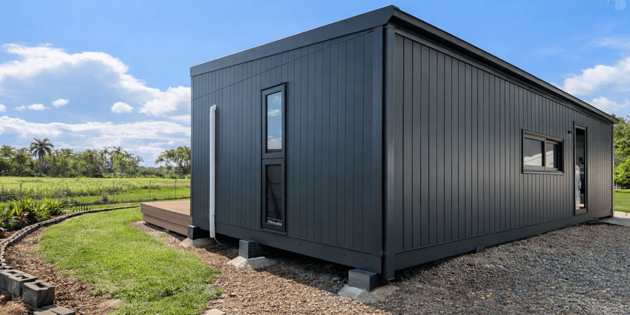 The Haven's living space opening onto a deck and the landscape